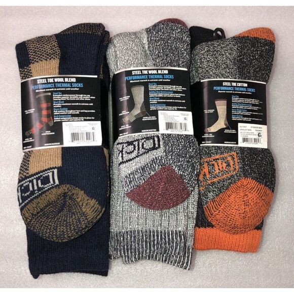 9 Pairs of Genuine Dickies Steel Toe Crew Performance Thermal Socks 3 packs NEW - Picture 4 of 16
